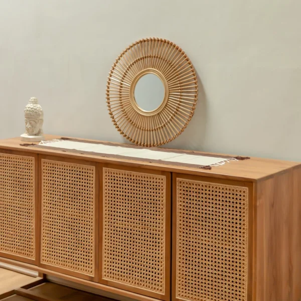 Rattan Spiegel rund 58 cm – Bild 2