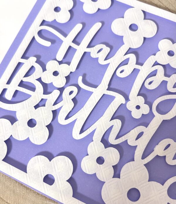 Grusskarte HAPPY BIRTHDAY LILA – Bild 2