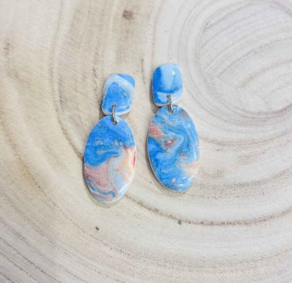 Ohrringe OVAL BLAU – Bild 2