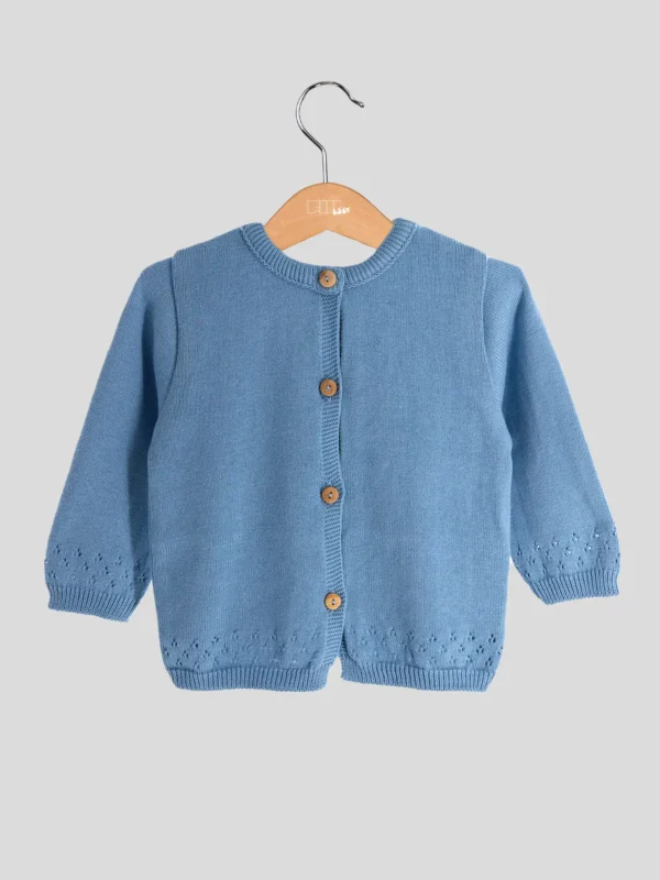 Feinstrick-Baumwolljacke mit Holzknöpfen – Bild 2