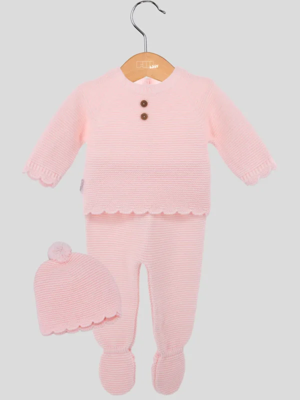 SET 3-teiliges Strickset mit Knöpfen