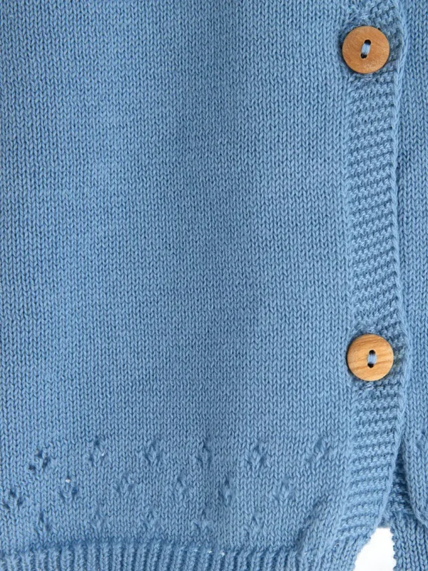 Feinstrick-Baumwolljacke mit Holzknöpfen – Bild 3