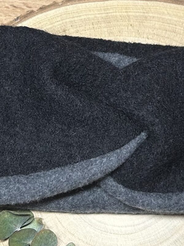 Damen Walklodenstirnband SCHWARZ