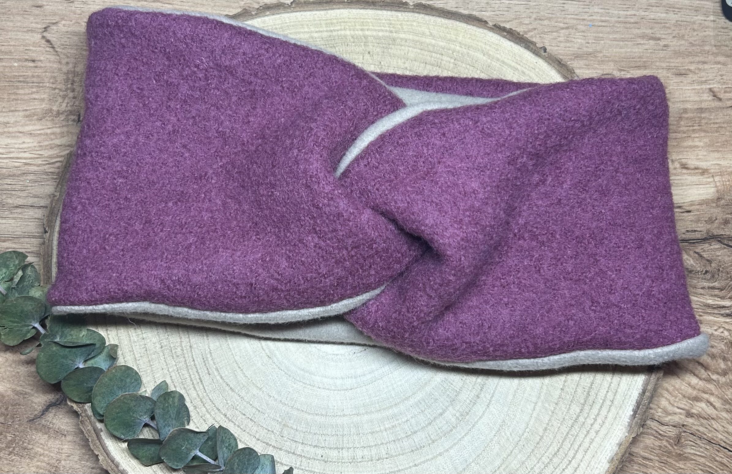 Damen Walklodenstirnband HIMBEER