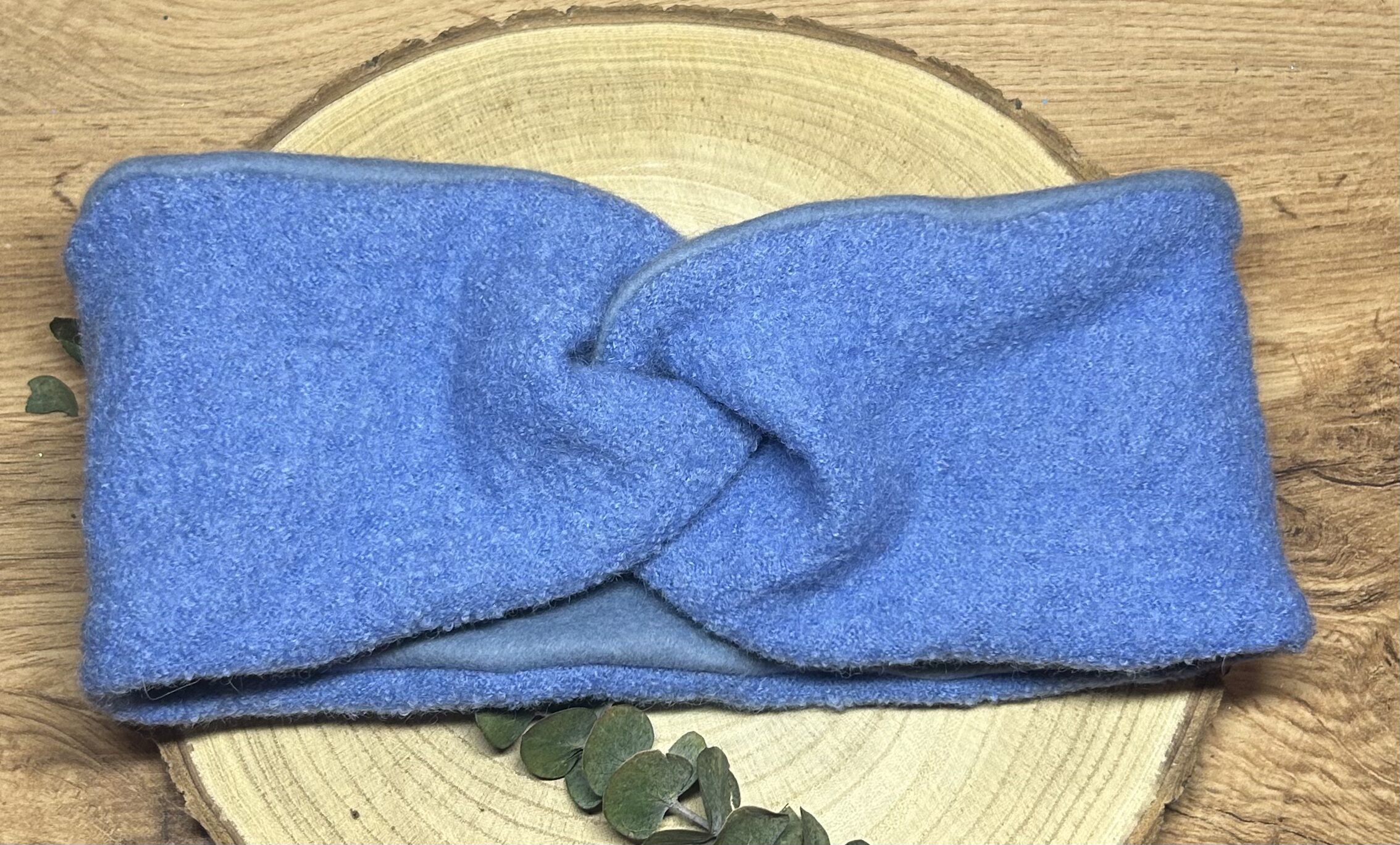 Damen Walklodenstirnband HELLBLAU